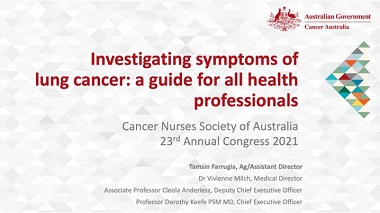 Investigating symptoms of lung cancer: a guide for all health professionals