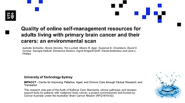 Quality of online self-management resources for adults living with primary brain cancer and their carers: an environmental scan