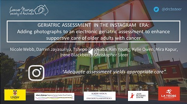 Geriatric Assessment (GA) in the Instagram Era: Adding Photographs to Electronic GA to Enhance Supportive Care (ESC) of Older Adults with Cancer - A PILOT
